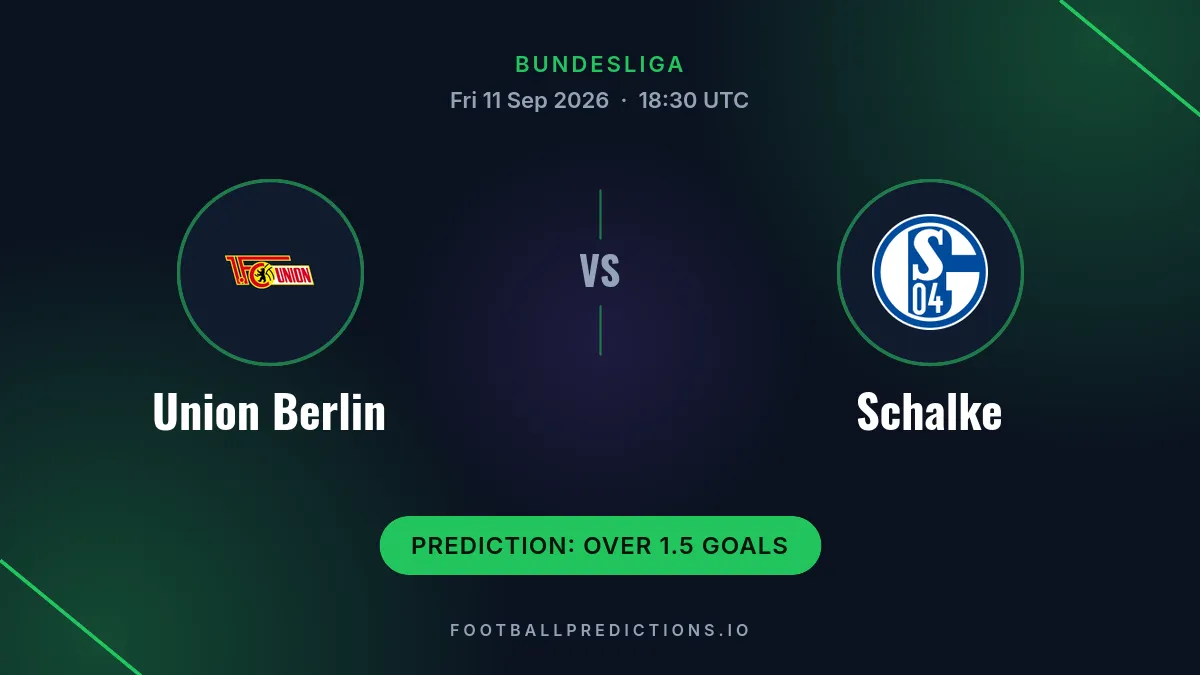 1. FC Union Berlin vs FC Schalke 04 prediction, Bundesliga, 11 September 2026