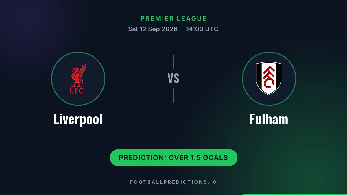 Liverpool FC vs Fulham FC prediction, Premier League, 12 September 2026