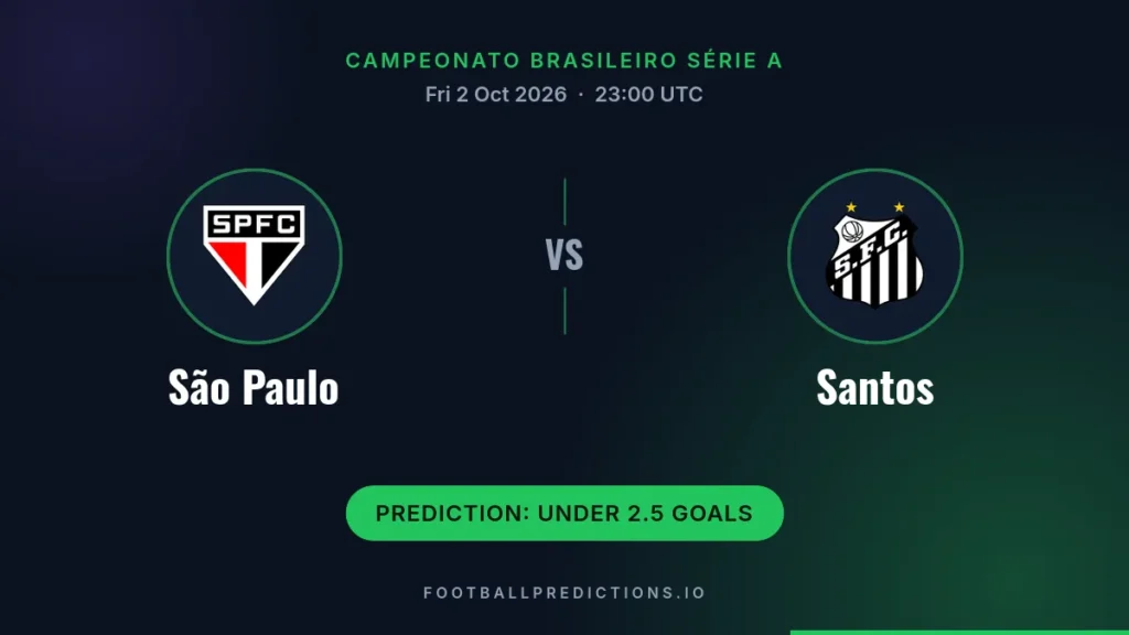 São Paulo FC vs Santos FC prediction, Campeonato Brasileiro Série A, 2 October 2026