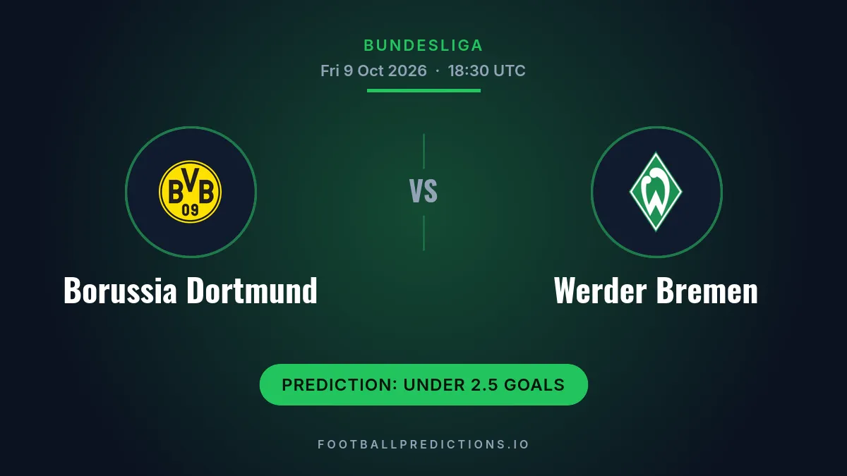 Borussia Dortmund vs Werder Bremen prediction, Bundesliga, 9 October 2026