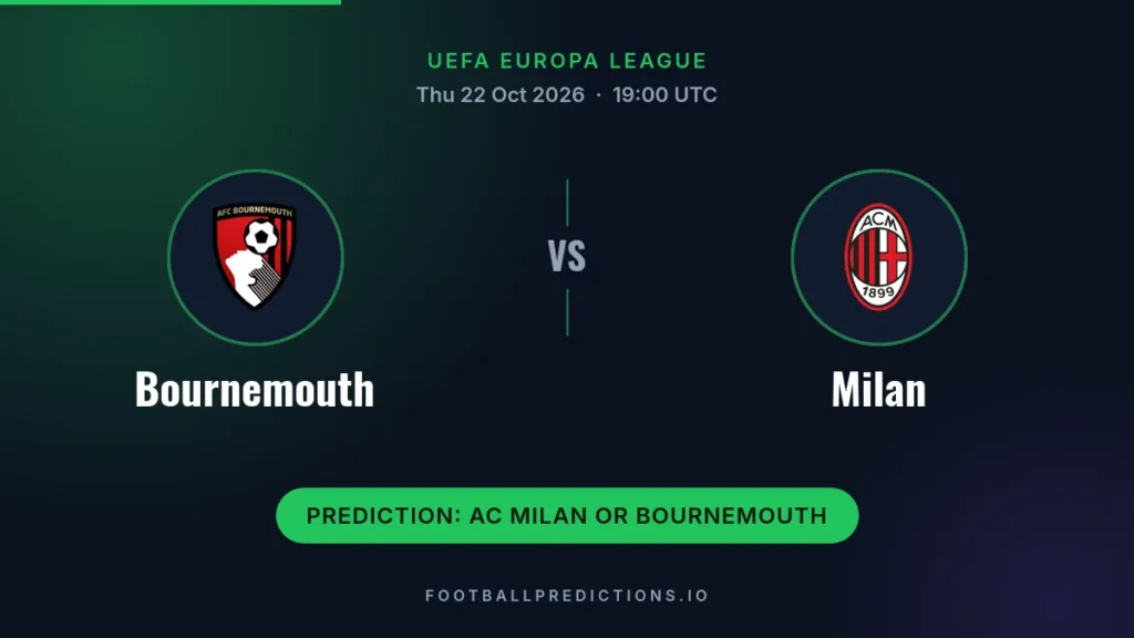 Bournemouth vs Milan prediction, UEFA Europa League, 22 October 2026