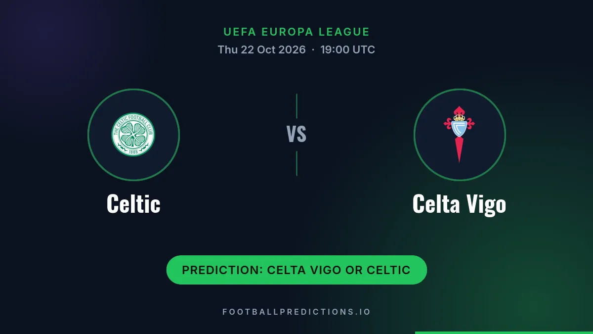 Celtic vs Celta Vigo prediction, UEFA Europa League, 22 October 2026