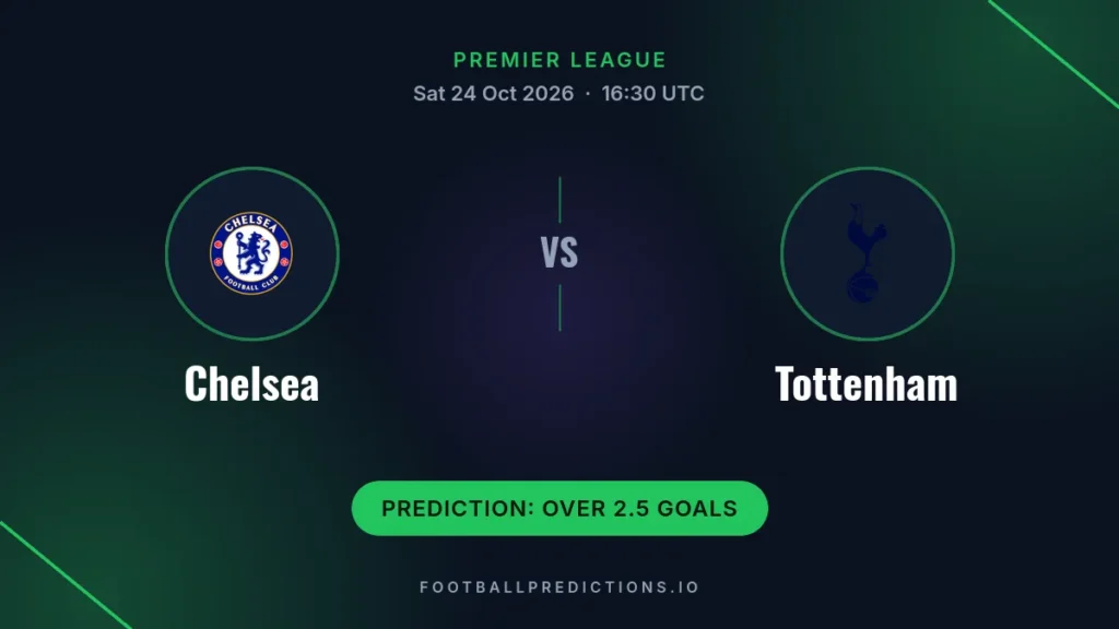 Chelsea vs Tottenham prediction, Premier League, 24 October 2026