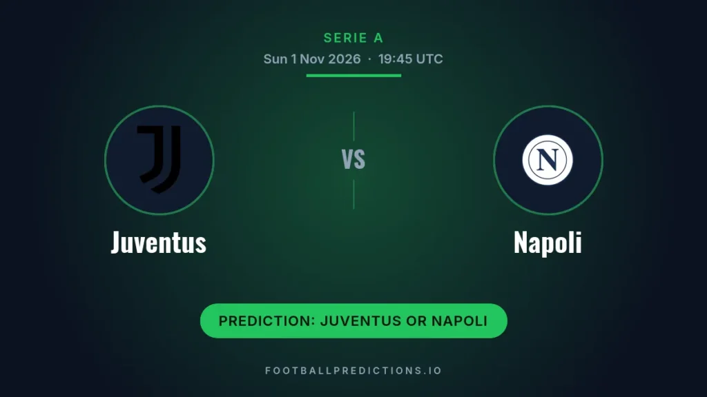 Juventus vs Napoli prediction, Serie A, 1 November 2026