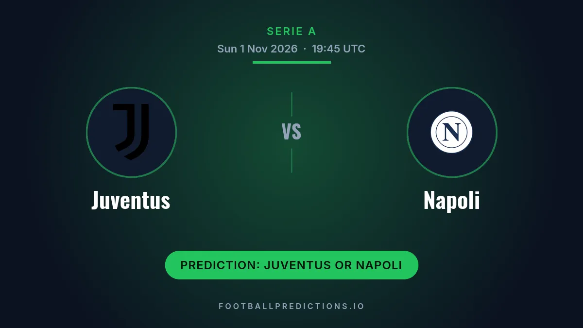 Juventus vs Napoli prediction, Serie A, 1 November 2026