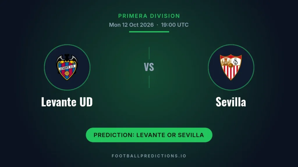 Levante UD vs Sevilla prediction, Primera Division, 12 October 2026