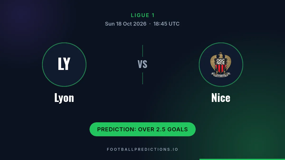 Lyon vs Nice prediction, Ligue 1, 18 October 2026
