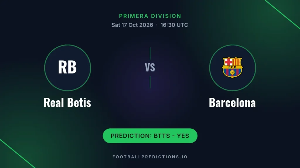 Real Betis vs Barcelona prediction, Primera Division, 17 October 2026