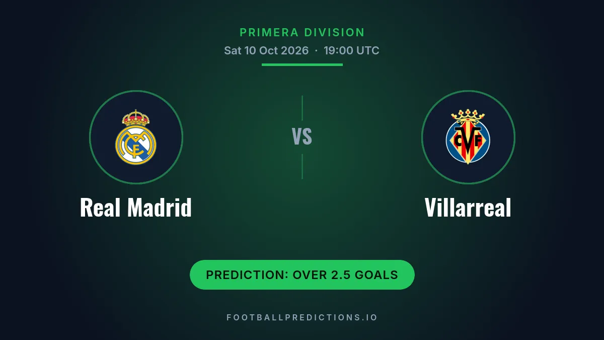 Real Madrid vs Villarreal prediction, Primera Division, 10 October 2026