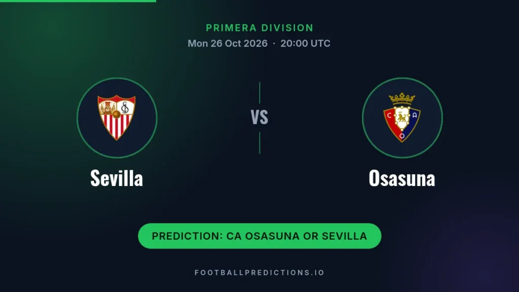 Sevilla vs Osasuna prediction, Primera Division, 26 October 2026