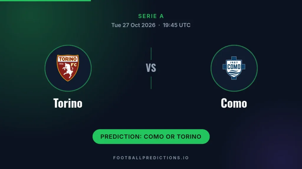 Torino vs Como prediction, Serie A, 27 October 2026